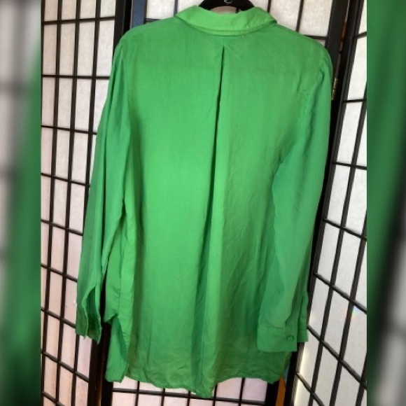 3.1 Phillip Lim Target Silky Emerald Button Down - Picture 3 of 7
